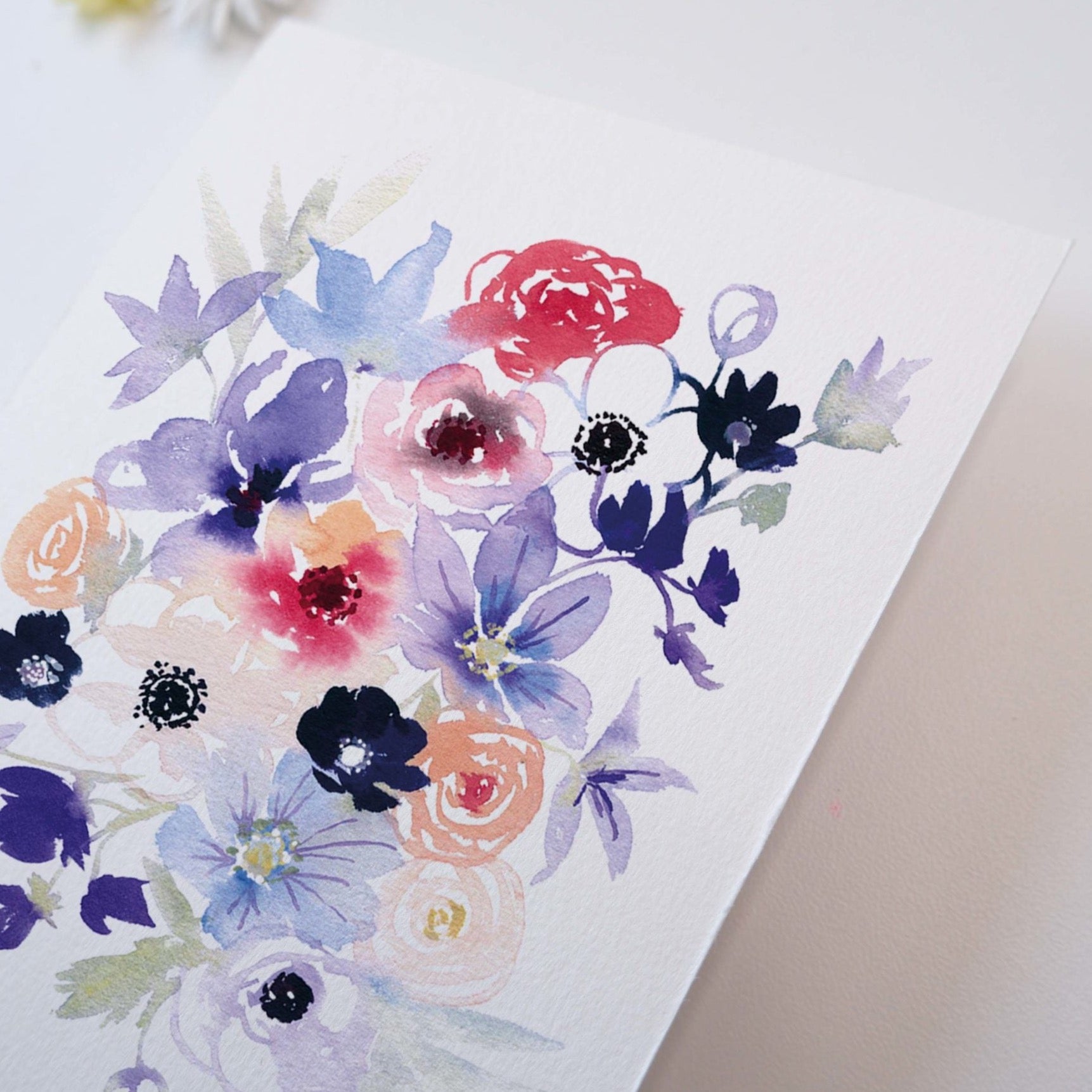 CARTE (+enveloppe blanche) - Bouquet Pastel