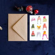 Carte de voeux Mes p'tits bonnets (+enveloppe Kraft )