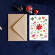 Carte de voeux Fruits de Noël (+enveloppe Kraft )