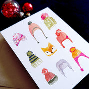 Carte de voeux Mes p'tits bonnets (+enveloppe Kraft )