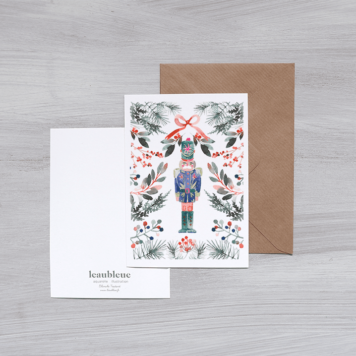 Carte de voeux Casse Noisettes (+enveloppe Kraft )