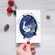 Carte de voeux Oie de Noël (+enveloppe Kraft )